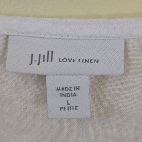 J. Jill Love Linen 100% Linen Embroidered White Tunic Top Size Lp - Picture 10 of 11